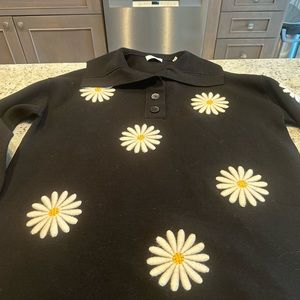 Sandro embroidered daisy sweater